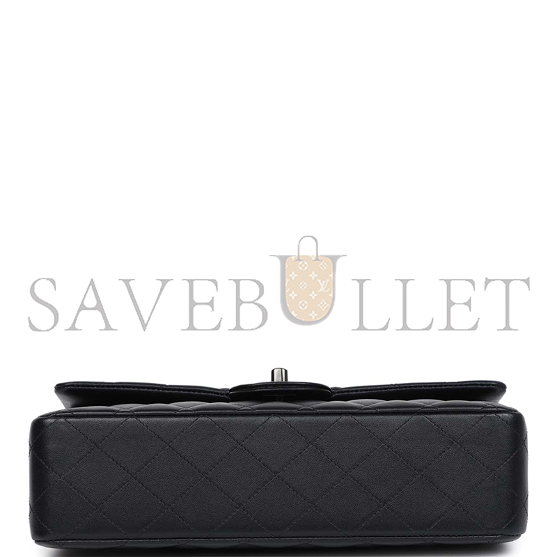 CHANEL MASTER MEDIUM CLASSIC DOUBLE FLAP BAG SO BLACK LAMBSKIN BLACK HARDWARE 1109944 (25*15*7cm)